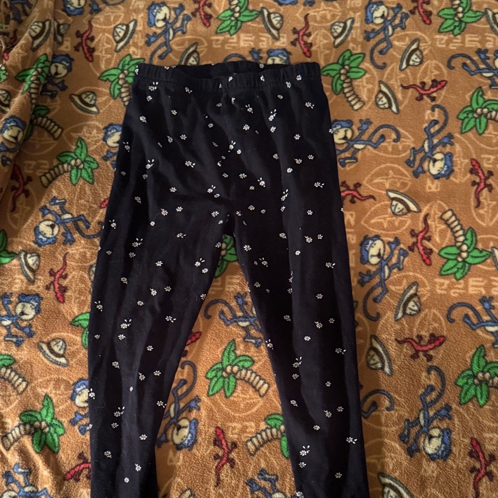 Black Floral Print Leggings